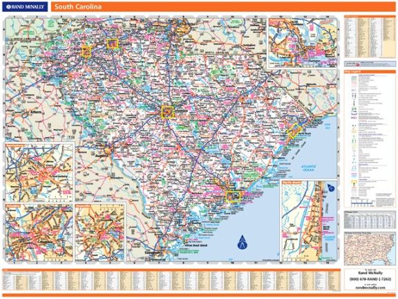 Rand McNally South Carolina State Map 